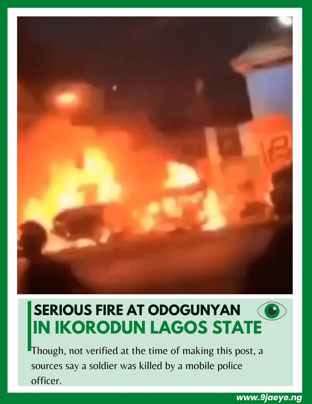 SERIOUS FIRE AT ODOGUNYAN IN OKORODU LAGOS STATE